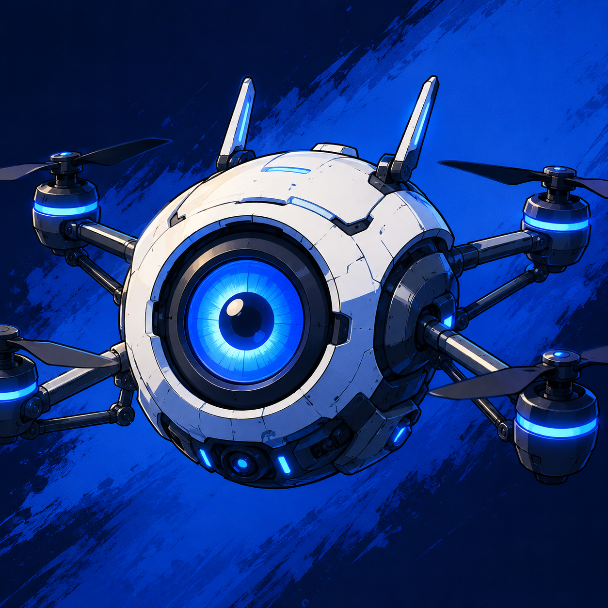 Scout drone with glowing blue eye